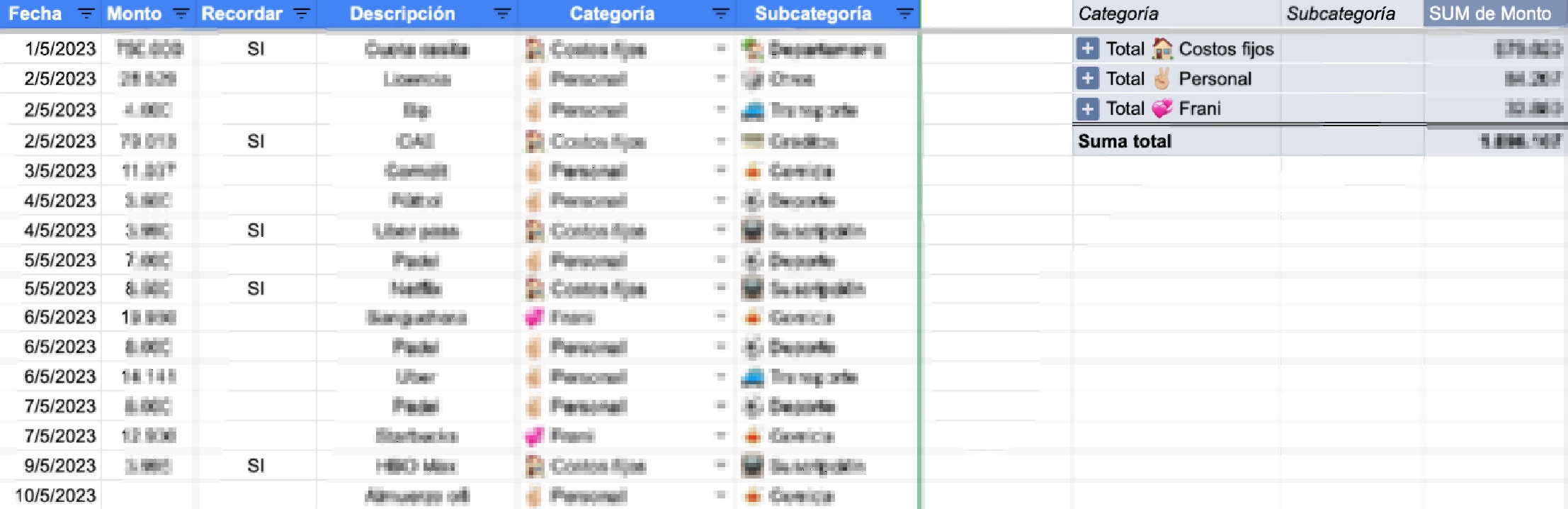 second financial spreadsheet version